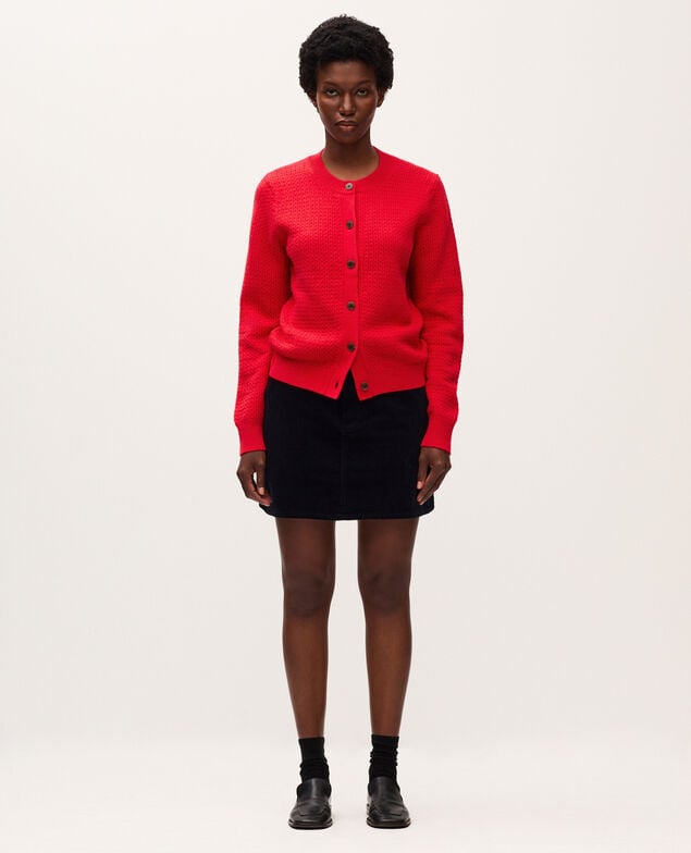 Round neck cardigan  U150 red