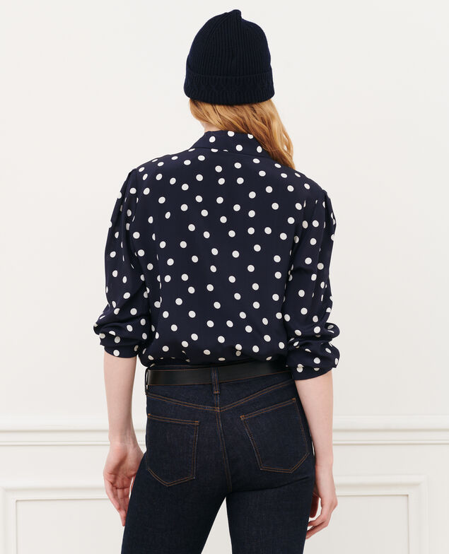 SIBYLLE - Silk shirt 8855 69 navy dots