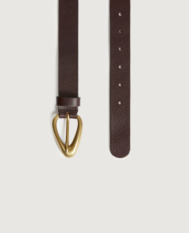 Leather belt K340 bone brown