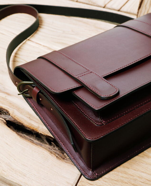 Smooth leather bag, small model Decadente chocolate