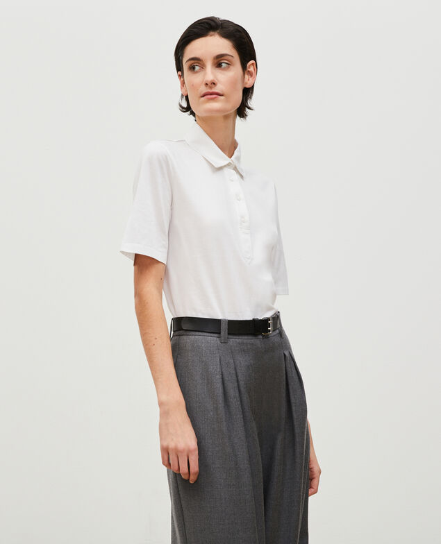 Egyptian cotton polo shirt Optical white