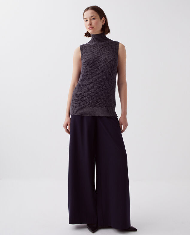 Sleeveless jumper I070 magnet gray