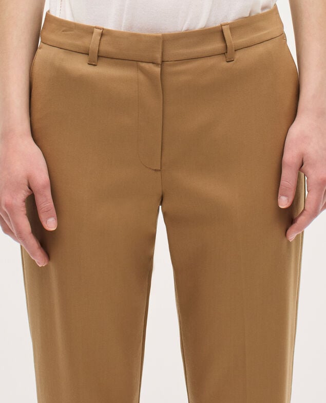 Wool cigarette trousers K341 oak brown