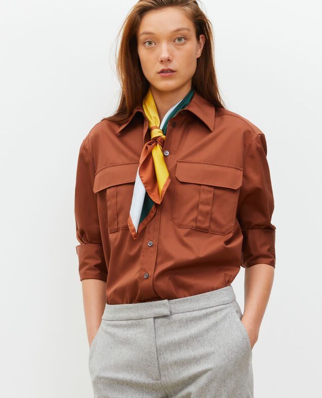Oversize cotton men's shirt Tortoise shell