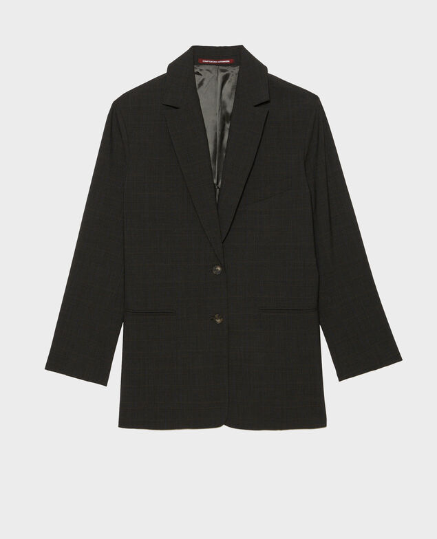 Prince of Wales wool boyfriend blazer Check-wool-pattern-tailoring
