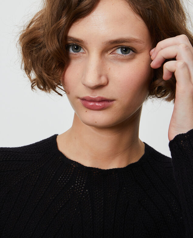 3D knit lace jumper Black beauty