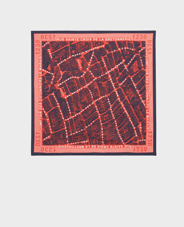 Square silk scarf Valiant poppy