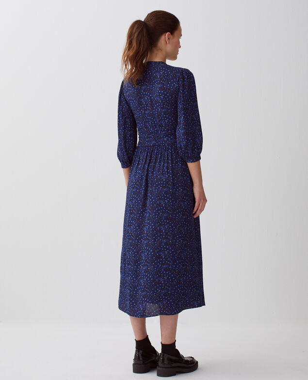 Silky maxi dress I662 batik navy