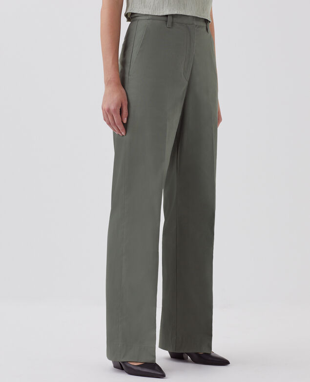 BLANDINE - Straight trousers J560 basil dark green