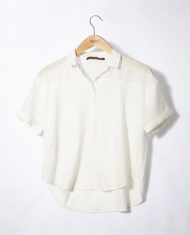 Bimaterial shirt White