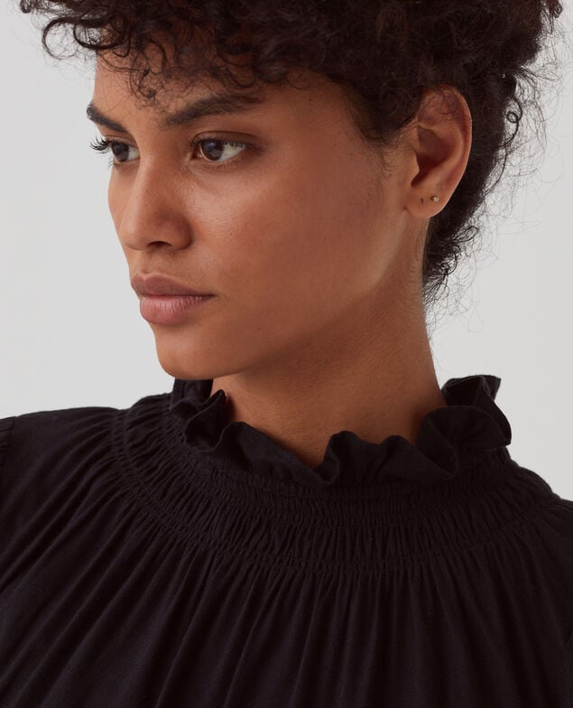 AGLAÉ - Mini dress with ruffle neck H091 black beauty