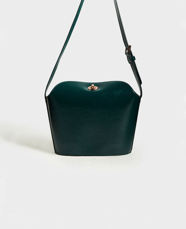  Leather handbag with short shoulder strap Rain forest
