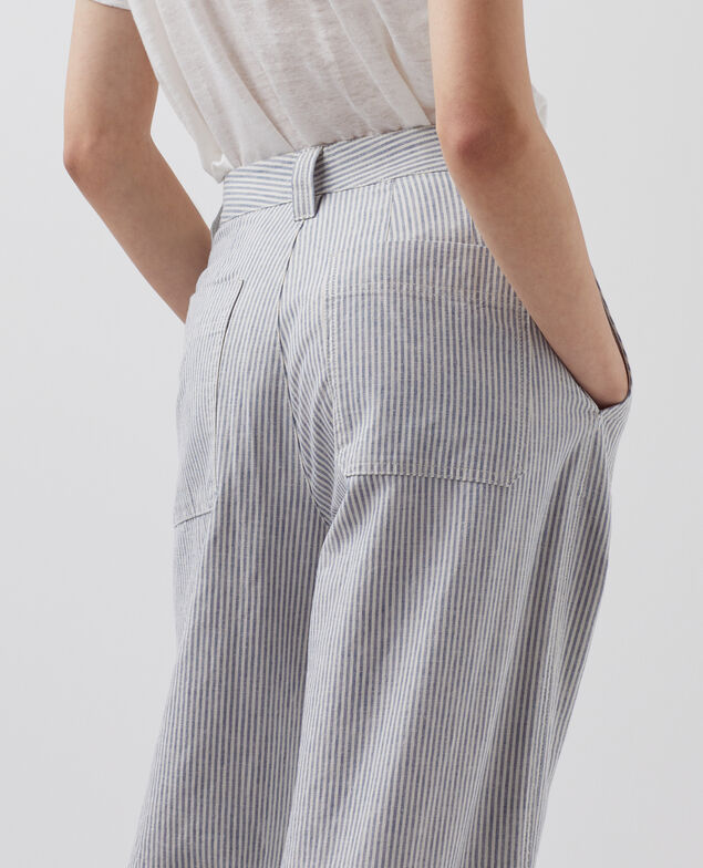 BLANDINE - Straight trousers H611 blue mini st