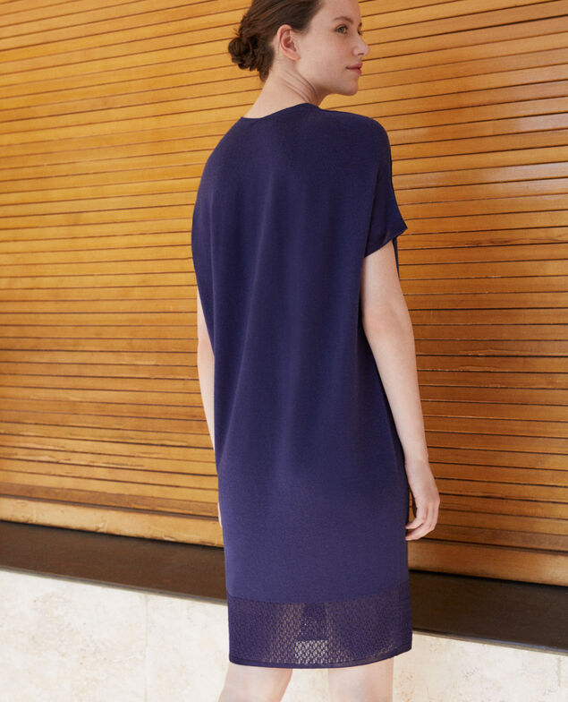 Zero-stitching knitted dress Medieval blue