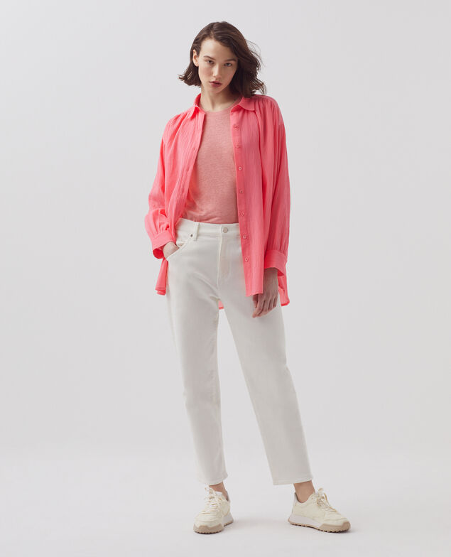 Pleated cotton blouse H110 lantana