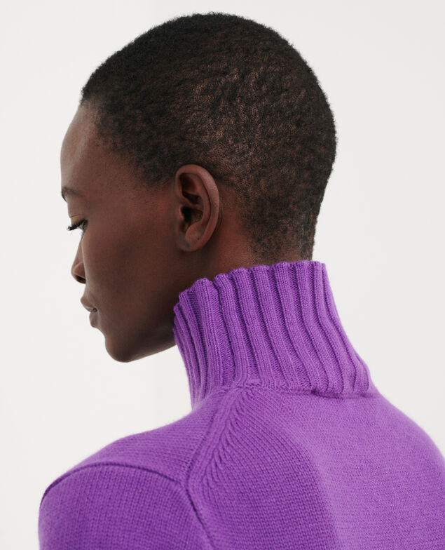 Virgin wool polo neck jumper 6022c brghtviolet