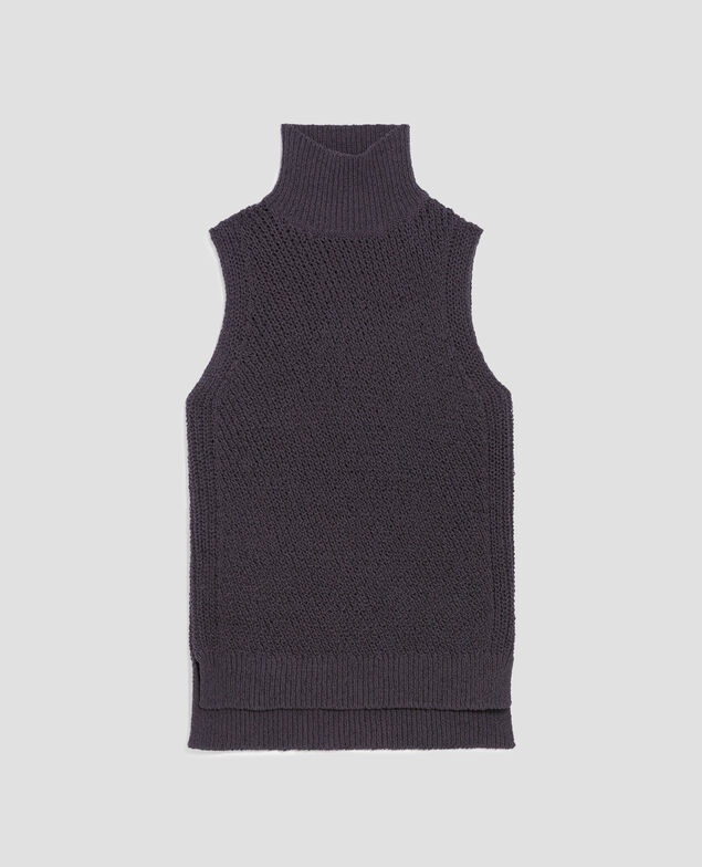 Sleeveless jumper I070 magnet gray