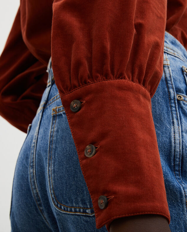 Corduroy yoke shirt Brandy brown