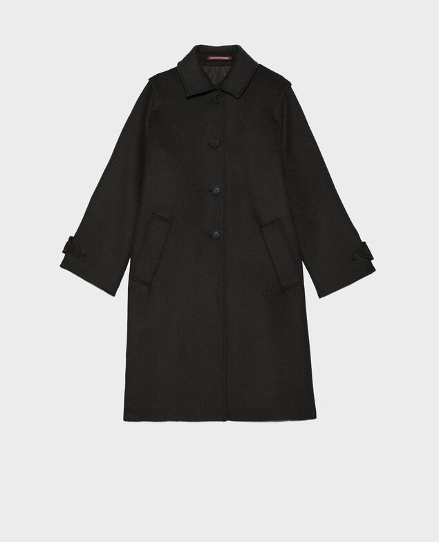 Loose wool and cashmere coat Black beauty