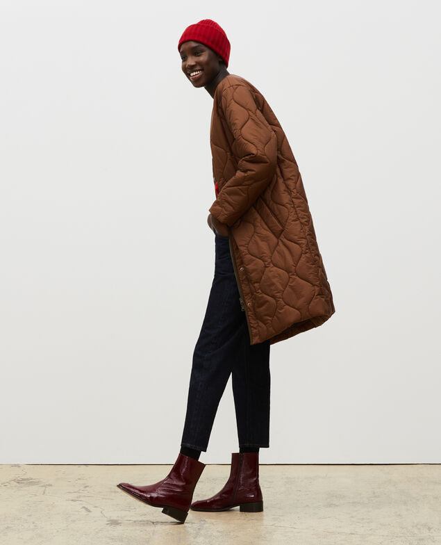 V-neck down coat  Military green