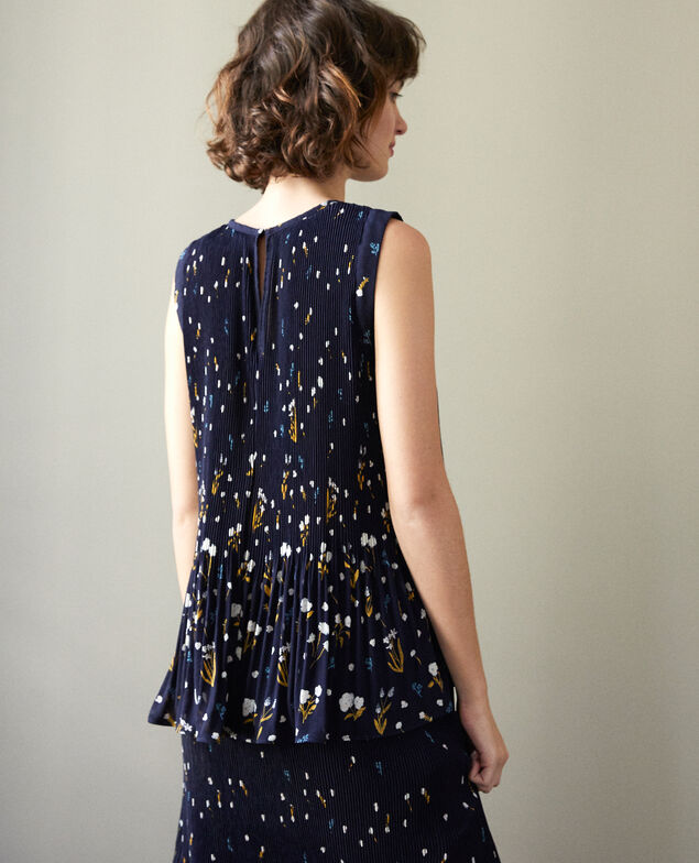 Pleated blouse Blue