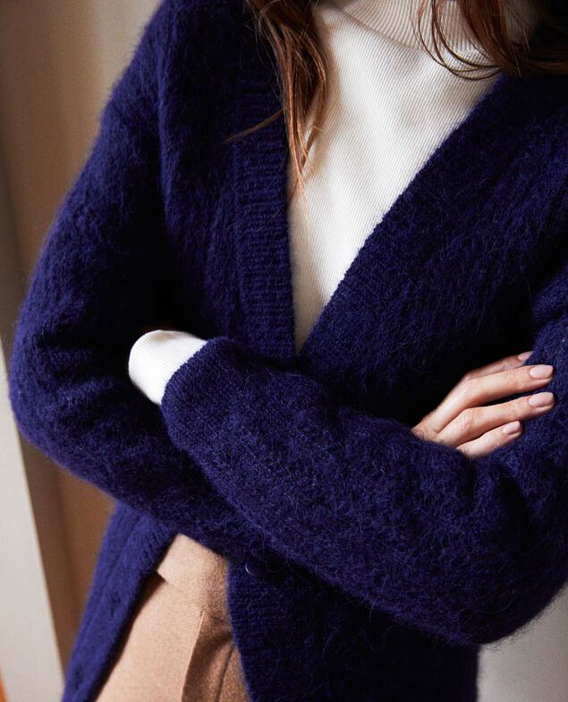 Novelty knit cardigan Evening blue