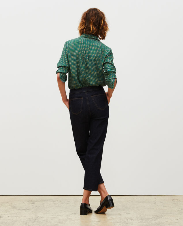 CHINO - High-waisted denim carrot pants Denim rinse