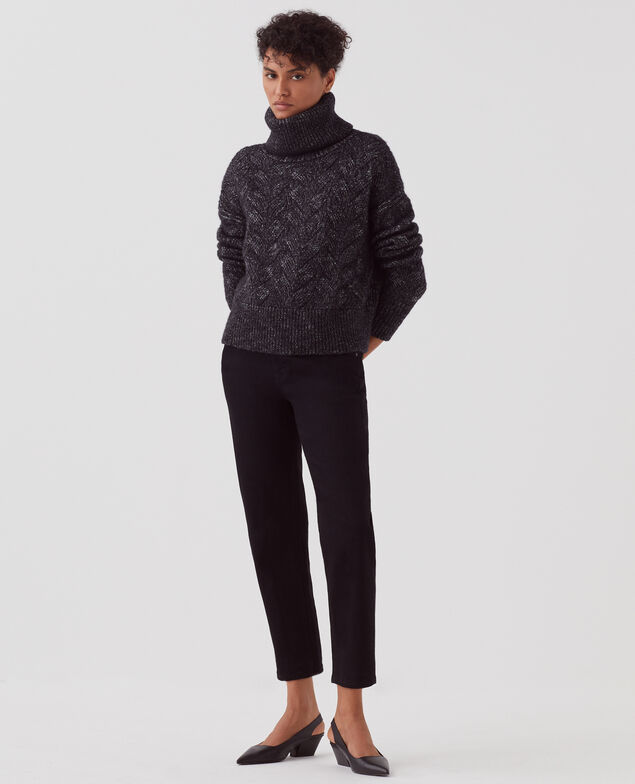 Cable knit jumper H099 black lurex