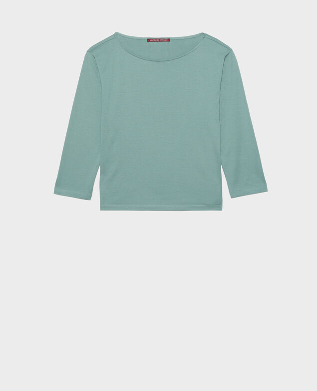 Boatneck long-sleeve cotton t-shirt Treillis