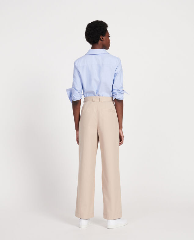 Cotton boyfriend trousers Oxford tan