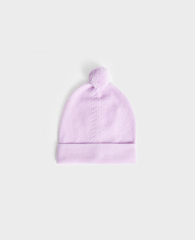 Cashmere bobble hat Pastel lilac