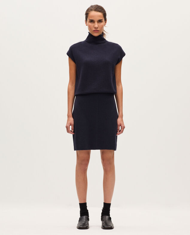 Merino wool mini skirt H695 night sky