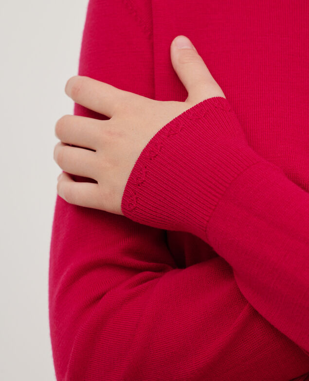 Round neck merino wool jumper 6018c persian red