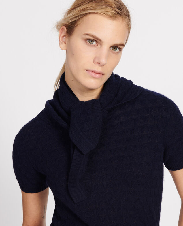 100% Cashmere headscarf Maritime blue