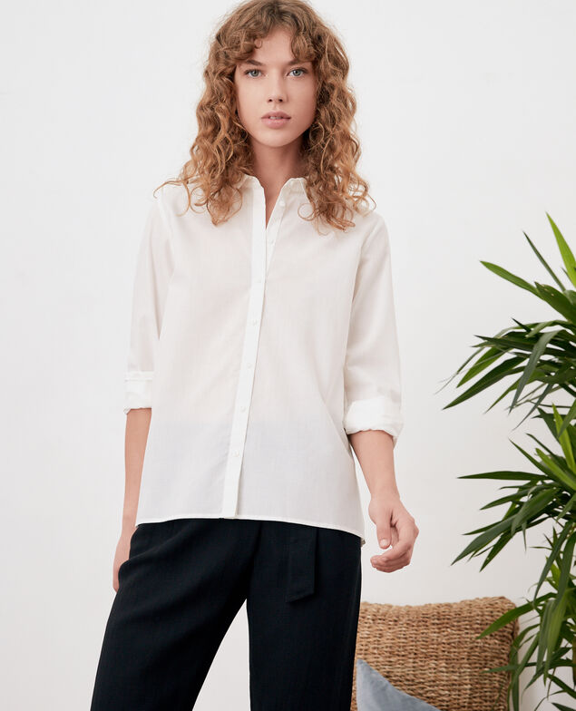 Shirt with pleated back Blanc