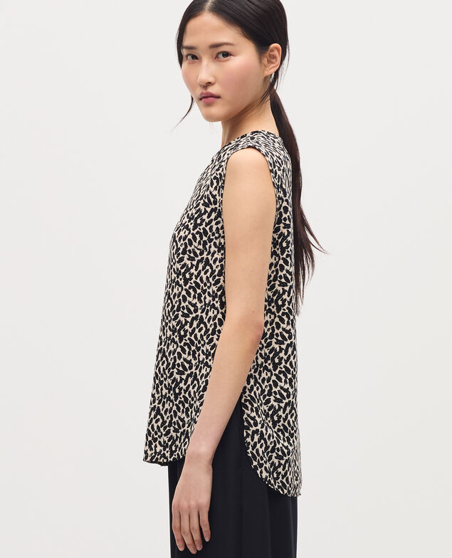 Floaty sleeveless top K010 leo ecru