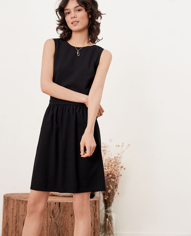 V-back lace dress   Noir
