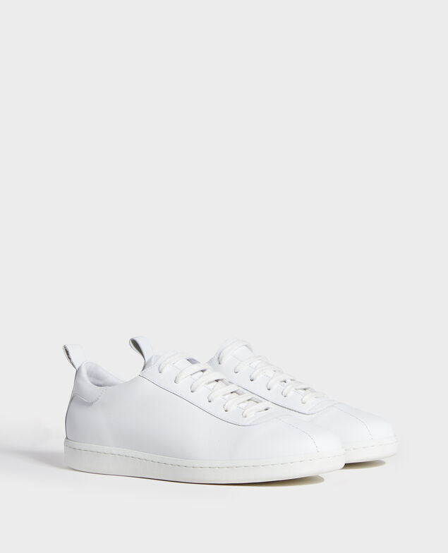 Lace-up leather sneakers Optical white