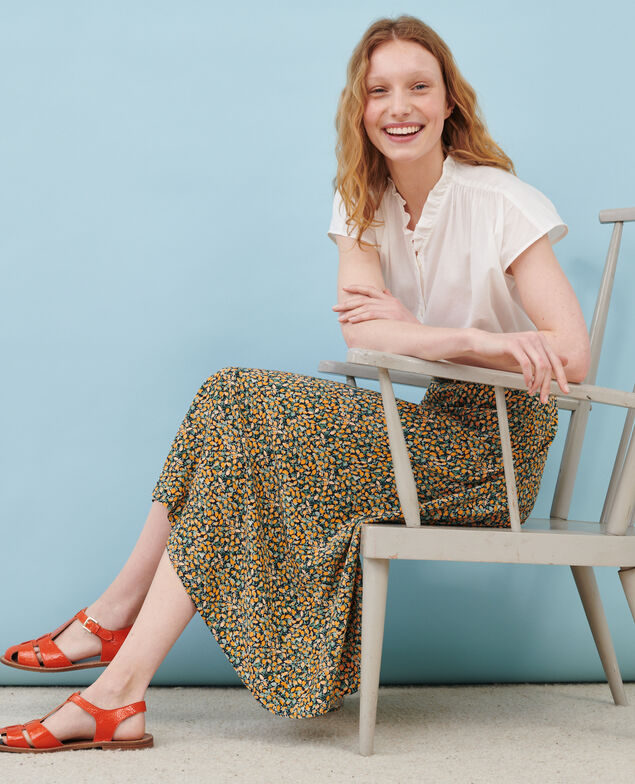 Printed maxi skirt 8005c 116 print orange