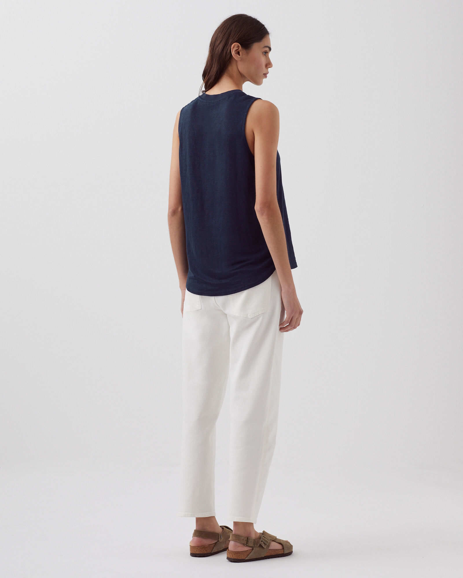 stjerneborg ステルネボリ Linen tank top MARCELLE - Linen tank top night sky - Comptoir des Cotonniers