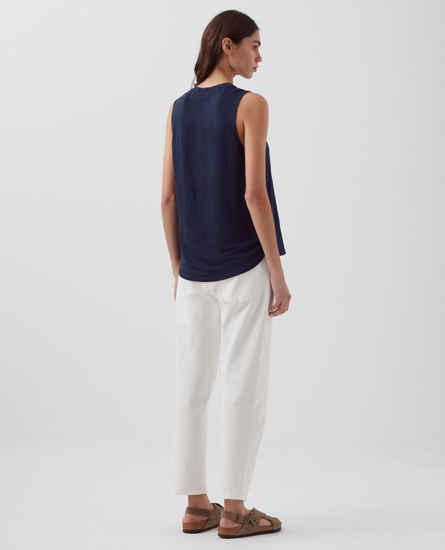MARCELLE - Linen tank top H695 night sky