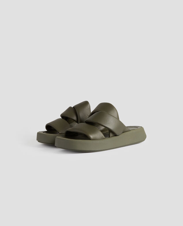 Leather sandals H331 kaki