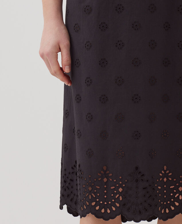 Cotton broderie anglaise midi dress H091 black beauty
