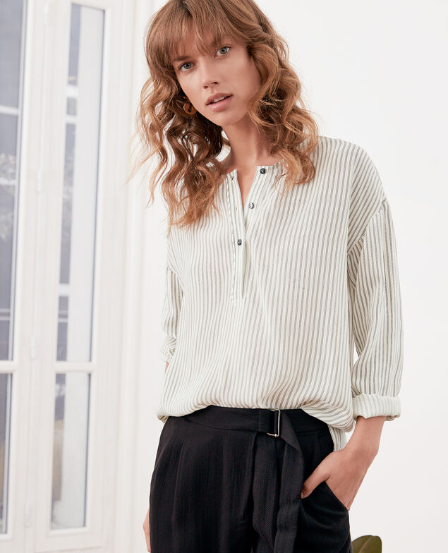 Striped blouse Off white/black stripes