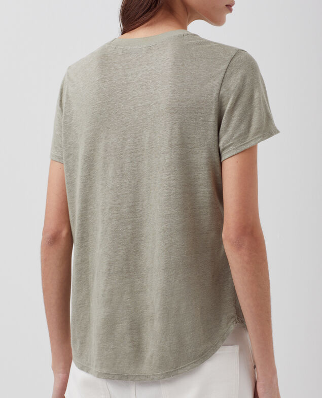 AMANDINE - linen round neck t-shirt H050 vetiver