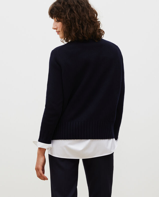 Chunky ribbed turtleneck jumper Night sky