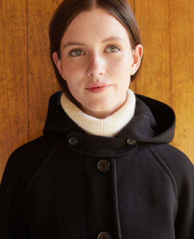 Hooded coat Noir