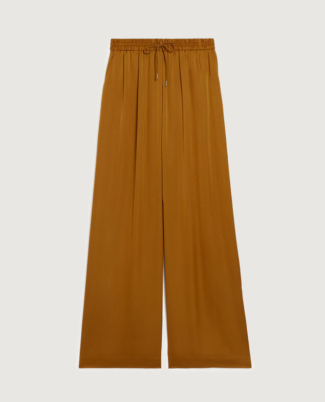 Wide silky trousers K340 bone brown