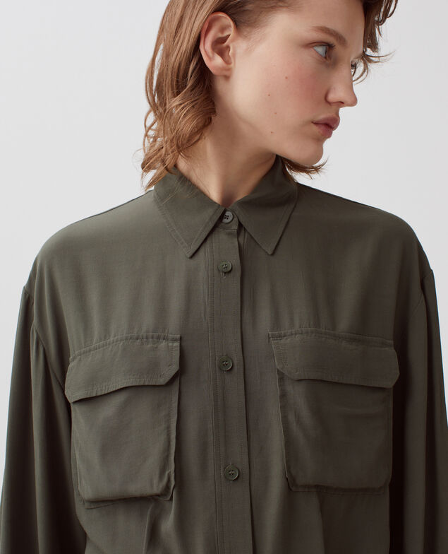 Silky shirt dress H580 chimera