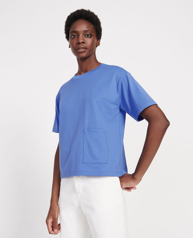 Mercerised cotton Oversize t-shirt Persian jewel